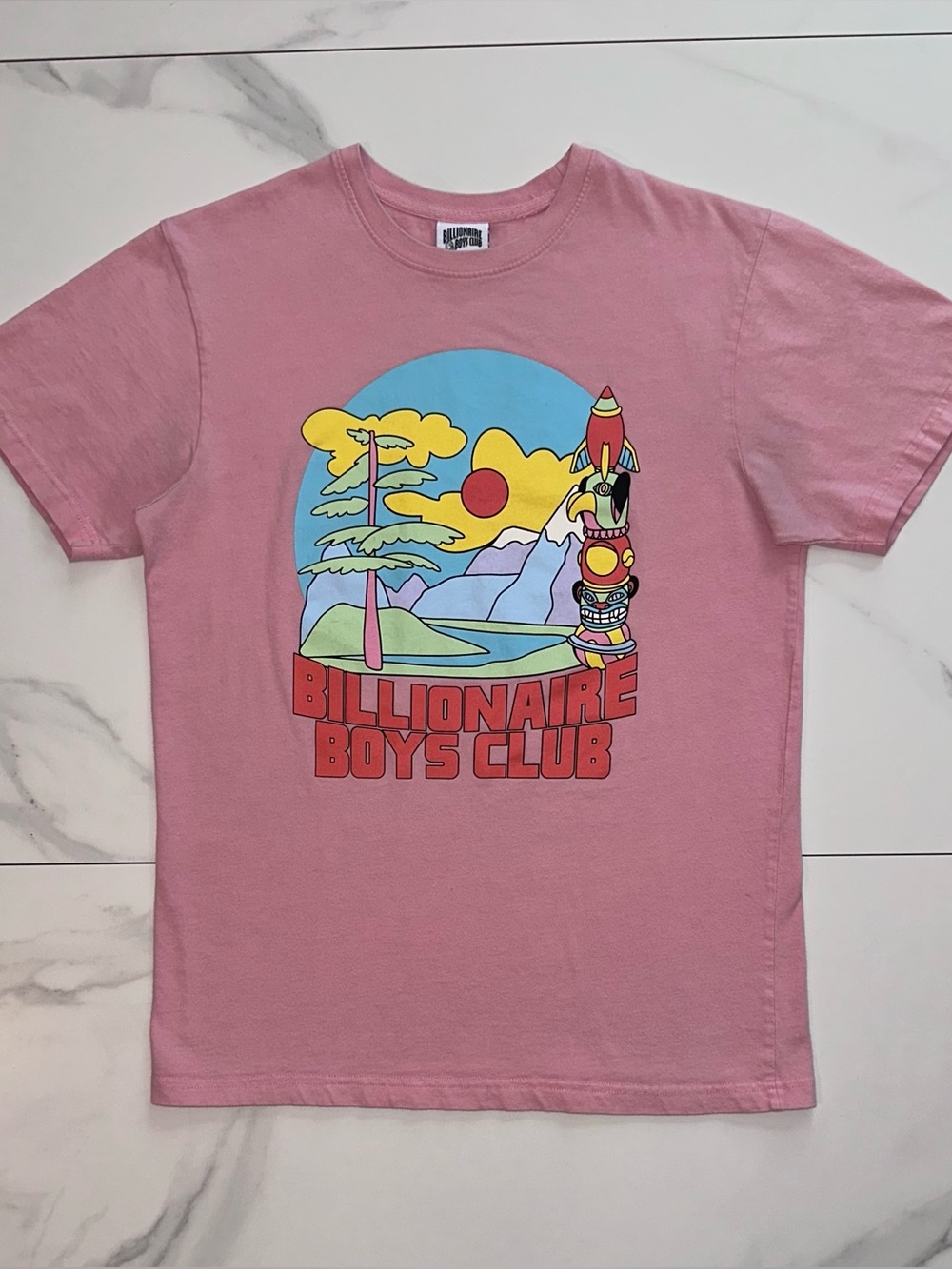 Billionaire Boys Club BB Great Scene Pink Icing Graphic T-Shirt Size Medium